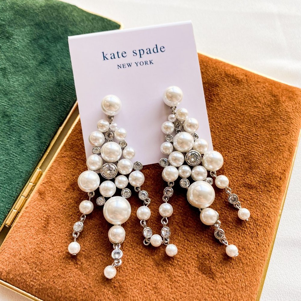 Kate Spade Pearl Caviar Statement Pearl Drop Earrings